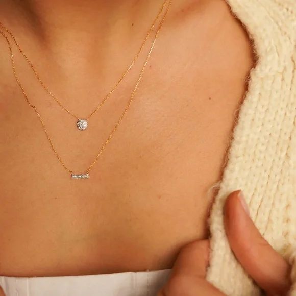 NWT Dana Rebecca Designs Diamond Sylvie Rose Bar Necklace in 14K Rose Gold - Picture 6 of 6